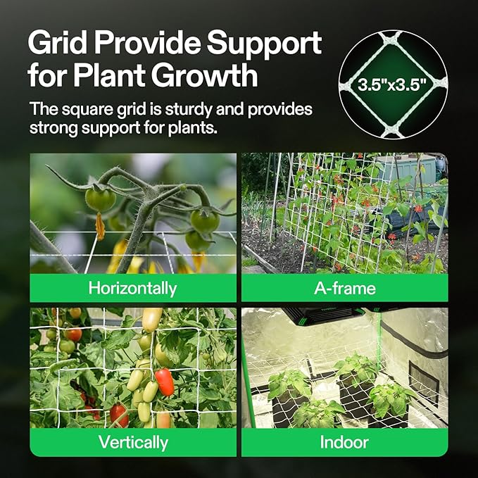 VIVOSUN 5 x 30 ft. Plant Trellis Netting, Heavy-Duty Polyester Grow Net, Garden Trellis Netting with Square Mesh for Climbing Plants, Vegetables, Fruits, and Flowers, 2-Pack VIVOSUN