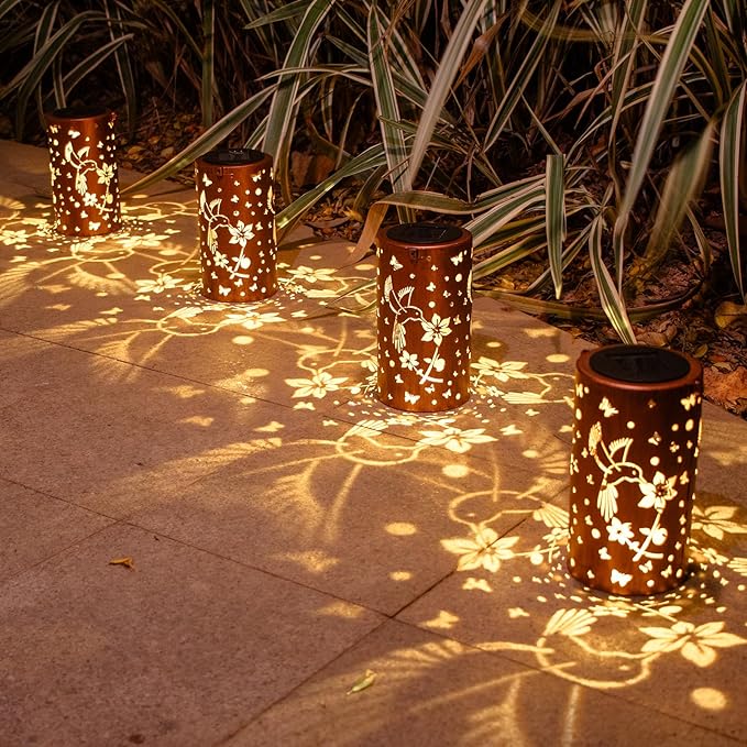Solar Lanterns Outdoor Waterproof Hummingbirds Birthday Gifts for Women Mom Grandma Garden Decor Metal Hanging LED Decorative Light for Patio Yard Lawn Backyard Front Porch Gardening Gifts DIBIEECN