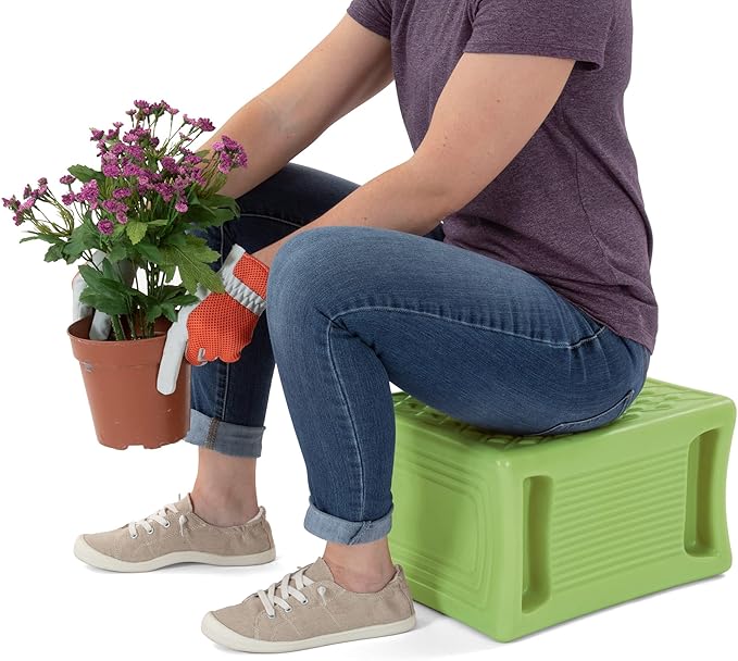 Simplay3 Handy Home 3-Level Heavy Duty Work/Garden Seat - 12" x 15" x 9" - Green, Made in USA Simplay3