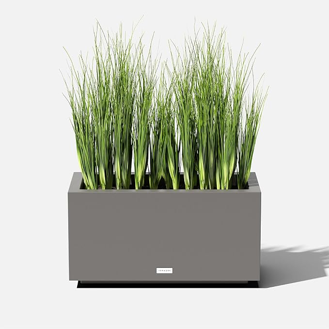 Veradek Block Series Long Box Planter - Large Rectangular Planter for Indoor or Outdoor Patio/Porch | Durable All-Weather Use with Drainage Holes | Modern Décor for Tall Plants, Flowers or Shrubs VeradekOutdoor