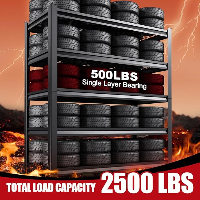Set of 3 71"H Garage Shelving-3000LBS 5 Tier Storage Shelves,Adjustable Heavy Duty Metal Shelving Unit and Storage Large Wire Rack,Utility Steel Shelf For Shop Warehouse Industrial Pantry 71"x35"x16" Rootora
