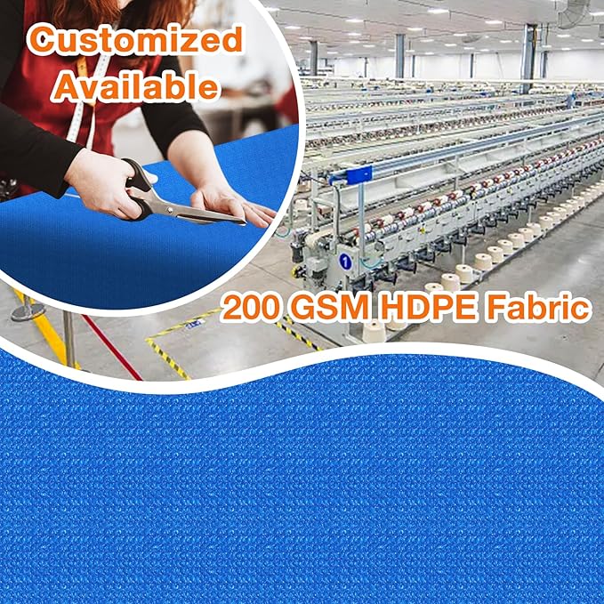 Artpuch Outdoor Pergola Shade Cover 7' X 13' Sun Shade Cloth with Grommets, 90% UV Protection Canopy Patio Privacy Screen (Customized Available) GN107, Blue Artpuch