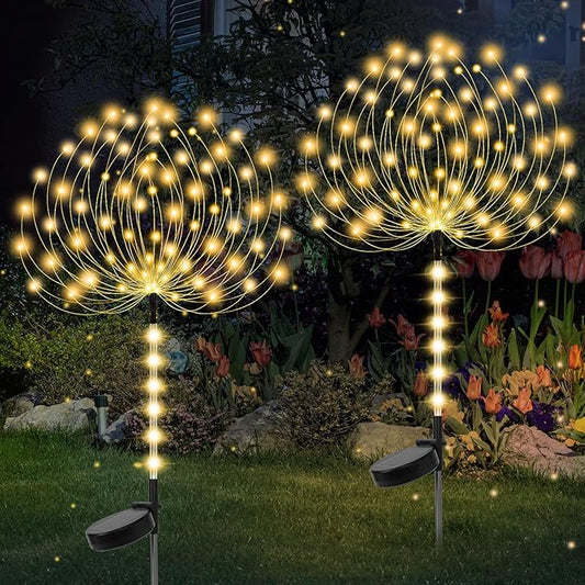 Garden Decor Solar Lights Outdoor,155LED 8 lighting modes pole light Waterproof Warm White Solar Garden Lights for Christmas, Halloween Decoration,Yard, Patio, Porch,Flower Pot,Pathway (2Pack) Rootora
