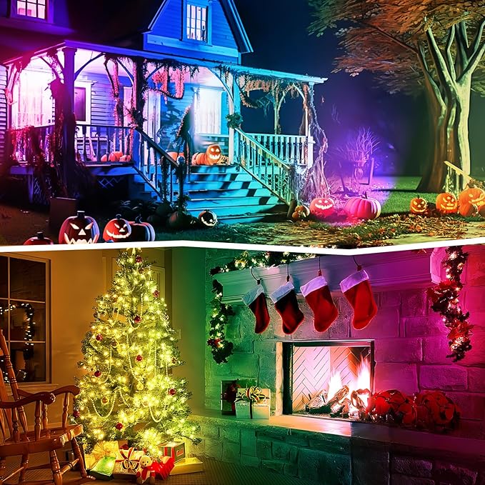 RGBW 8W LED Spotlight with Remote, 16 Color Changing Landscape Lighting for Outdoor Indoor, 120V Plug-in & 6FT Cord, Spotlight Flag Light for Garden Tree (4) Agdjasa