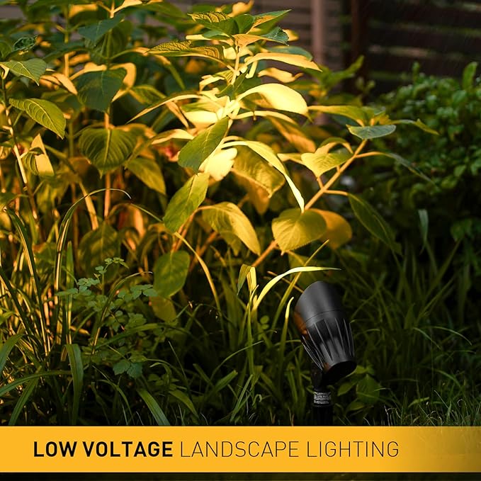 Malibu Landscape Lighting Outdoor 50W Spotlight Waterproof Halogen Floodlight Low Voltage Lights 380Lumen Warm White with Stake for Garden Yard Pathway Lawn Driveway Outdoor Lighting 6Pack 8301-9601 Rootora