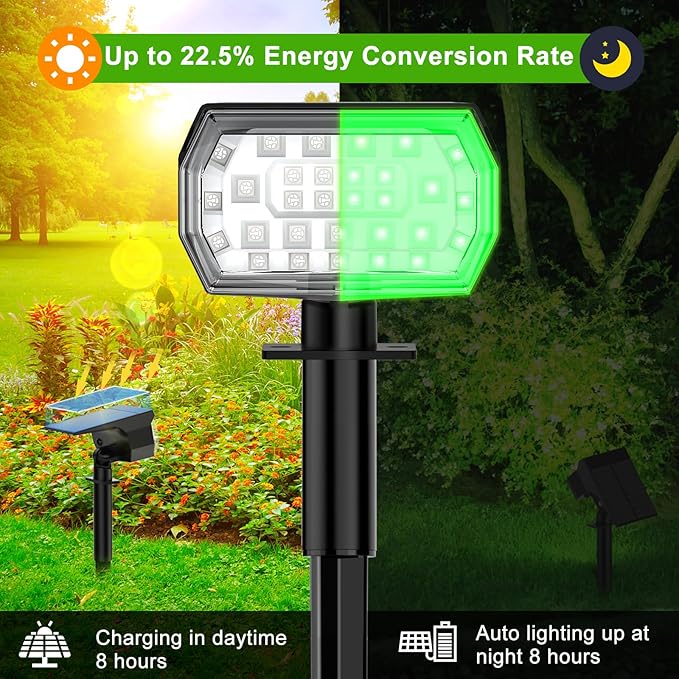LANSOW Solar Spot Lights Outdoor Color Changing, [7 Modes/8 Pack] Christmas Landscape Spotlights, Solar Lights Outdoor Waterproof, Solar Powered Flood Lights for Outside Yard Garden Pathway LANSOW