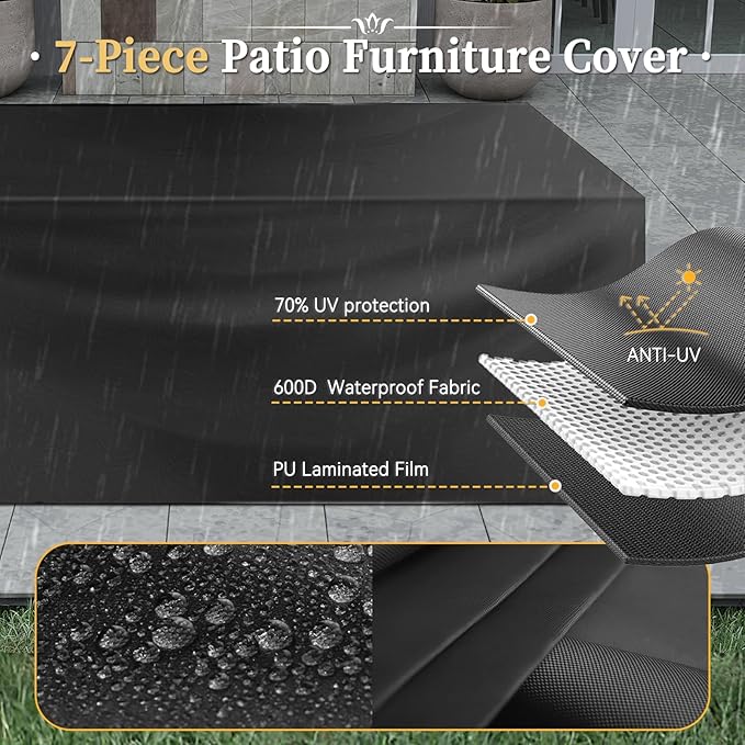 Aoxun 12 Piece Patio Furniture Set with 44” Fire Pit Table Wicker Rattan Outdoor Sectional Sofa Set with Coffee Table and Thickened Cushions, Grey/Black (Waterproof Cover Included) Aoxun
