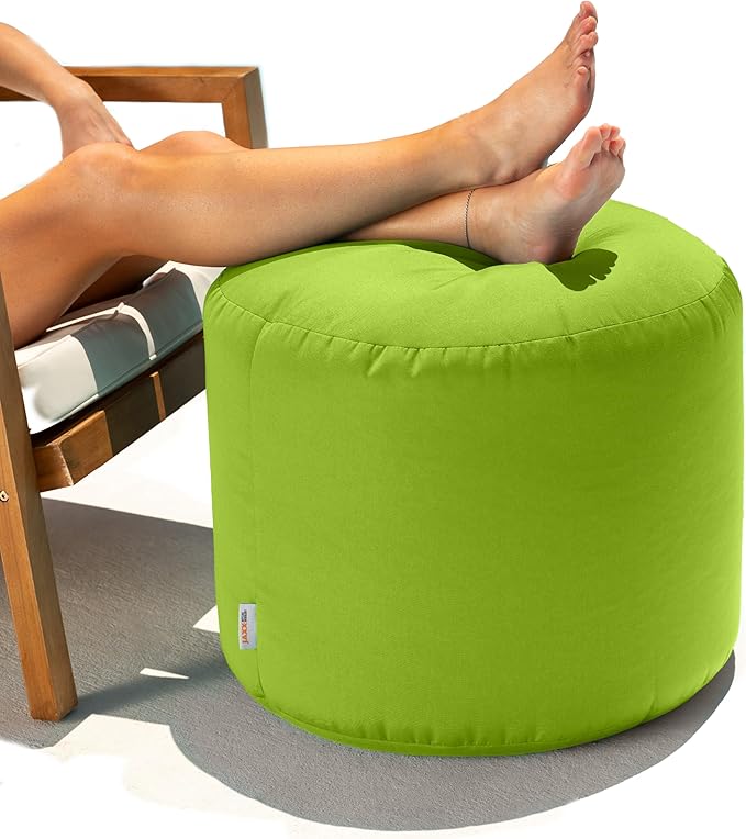 Jaxx Spring Indoor/Outdoor Bean Bag Pouf Ottoman, Lime Jaxx