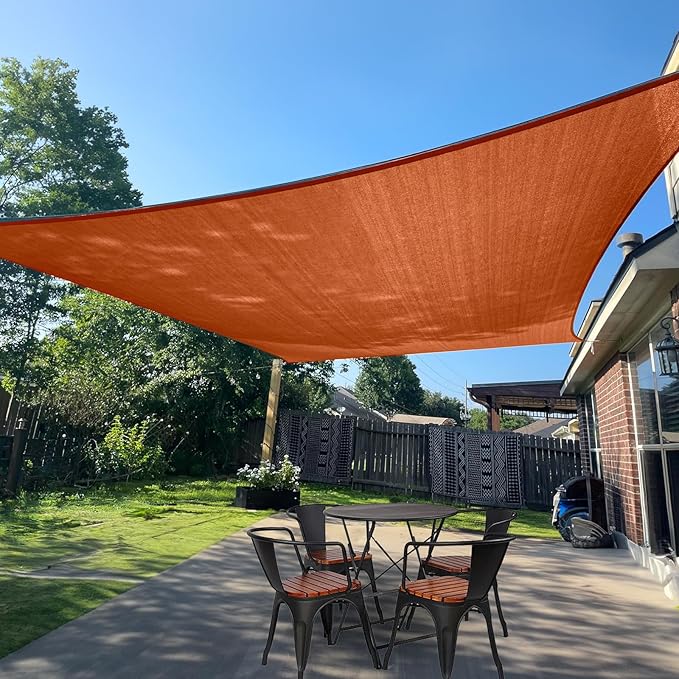 SUNLAX Sun Shade Sail 10' x 18' Terra Red Rectangle Canopy Sail Shade Cover UV Block Permeable Sunshade Outdoor for Patio Backyard Deck Pergola (We Make Custom Size) SUNLAX