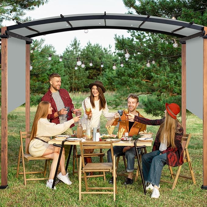 17x6.8 Ft Universal Pergola Replacement Canopy, Outdoor Canopy Shade Cover(Cover Only) (Gray) TNGAN