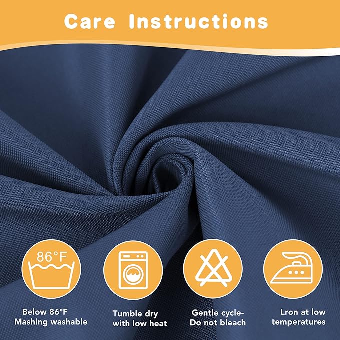 HolidayIdeas Extra Wide Outdoor Curtains for Patio Waterproof, 2 Panels - 110 x 84 Inch - Privacy & Light Filtering Curtains Grommet Outside Curtains for Porch, Gazebo, Pergola, Backyard (Navy) HolidayIdeas