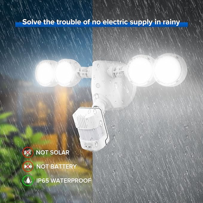 SANSI 40W 5000 LM LED Motion Sensor Outdoor Lights 5000K Daylight Super Bright, Dusk to Dawn, Bright Security Lights for Garage, Yard, IP65 Waterproof, ETL Listed SANSI