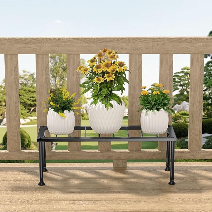 1 Tier Plant Stand: Ladder Plant Holder - Metal Flower Pot Stand - Heavy Duty Flower Rack for Living Room Patio Garden Corner Balcony and Courtyard. Josmimic