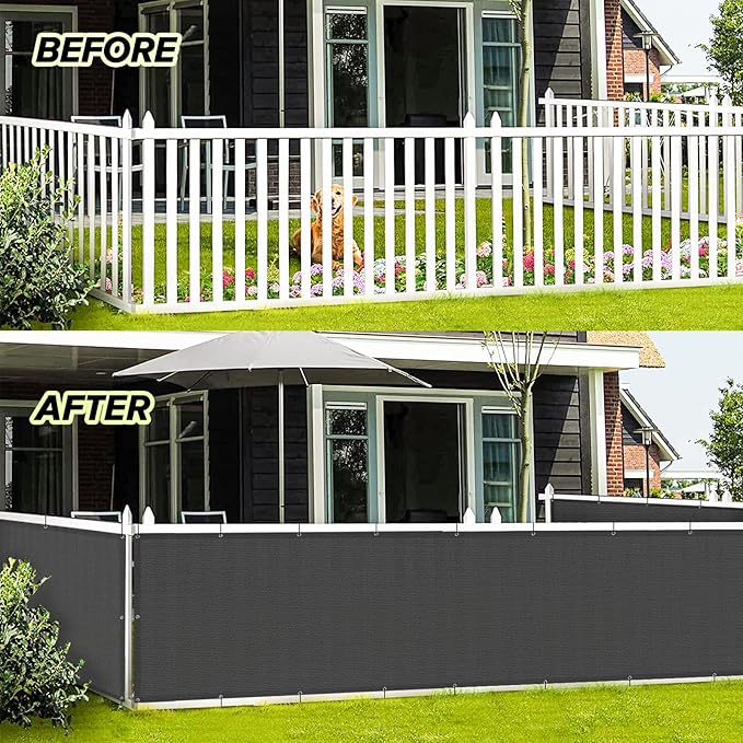 LOVE STORY Balcony Privacy Screen, 3'x9' Deck Shield Screen Fence Cover,UV Protection and Weather-Resistant,3 FT Height for Deck, Patio, Backyard, Outdoor Pool, Porch, Railing, Dark Grey LOVESTORY
