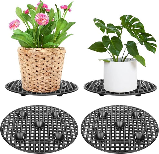 moonoom 4 Pieces Potted Plant Stand Holder, Large Planter Holder,Heavy Duty Indoor Outdoor Garden Patio Flower Pot Stands 12 Inch moonoom