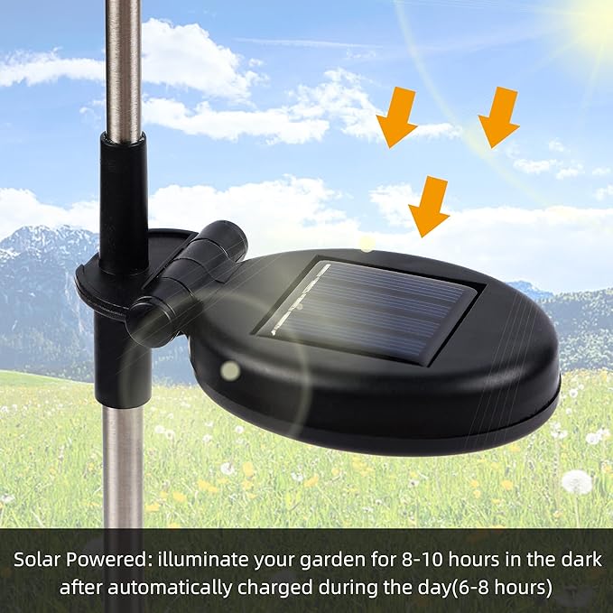 Glintoper 6 Pack Solar Garden Stake Lights Outdoor, Solar Butterfly Figurine Lights, Multi-Color Changing LED Landscape Lighting, Sparkling Star Flower Hummingbird Dragonfly Bee for Patio Yard Pathway Glintoper