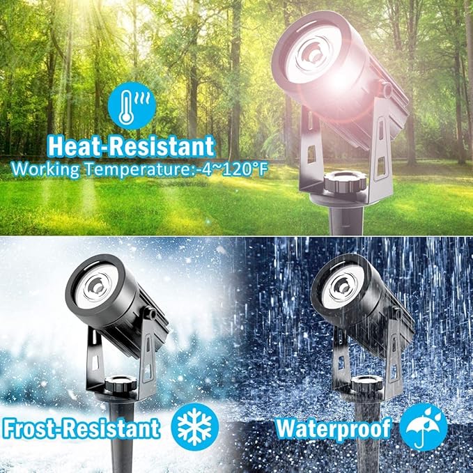 T-SUNUS 4 Pack Solar Landscape Spotlights - Blue, Waterproof IP65, 9.8ft Cable, 2000mAh Solar Panel, Auto On/Off for Garden, Driveway, Pathway, Pool Area T-SUNUSLighting