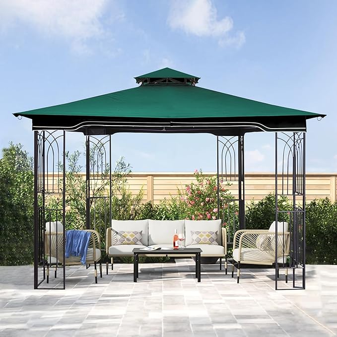 SCOCANOPY Replacement Gazebo Canopy for 10 x 12 Regency II Patio Gazebo Model L-GZ798PST,A101004104,A101004105,(Forest Green) SCOCANOPY