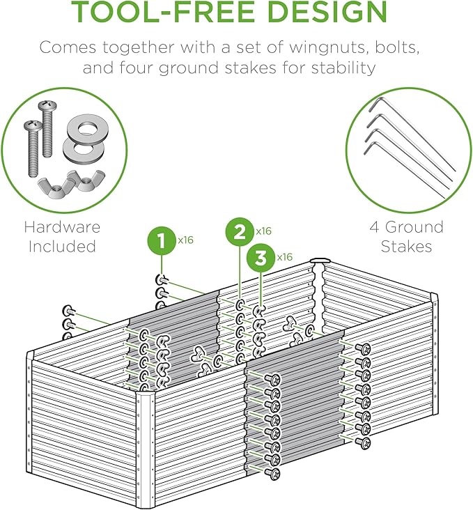 Best Choice Products 4x2x2ft Outdoor Metal Raised Garden Bed, Deep Root Box Planter for Vegetables, Flowers, Herbs, 119 Gallon Capacity, 100% Non Toxic Materials - Burgundy BestChoiceProducts