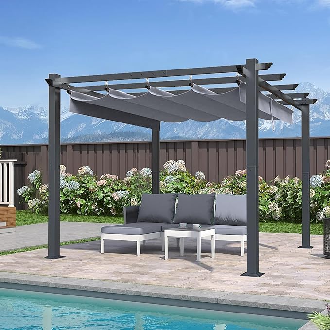 SCOCANOPY Gray Ripstop Replacement Cover Fit for Home Depot Hampton Bay Pergola # GFM00467F,GFM00469A SCOCANOPY