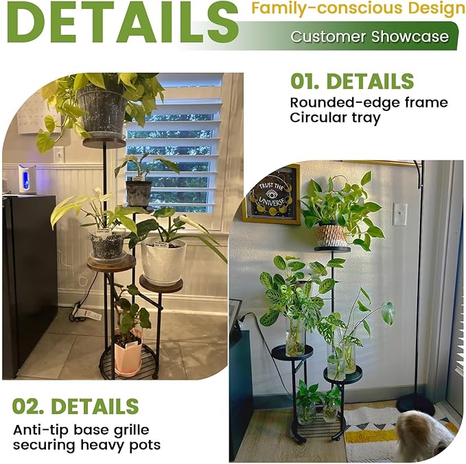 TOSKING 5 Tier Metal Plant Stand Indoor， Plant Shelf, Corner Shelf Flower Pot Stand for Outdoor Plant Stand for Living Room Balcony Garden Patio Bedroom (yellow, 38in) TOSKINGESSENCE