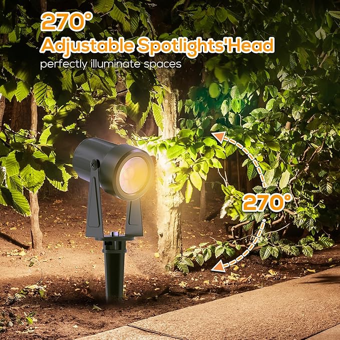 SUNTHIN Outdoor Landscape Lighting with Remote, RGBW Color Changing Spot Uplights,10 Pack SUNTHIN