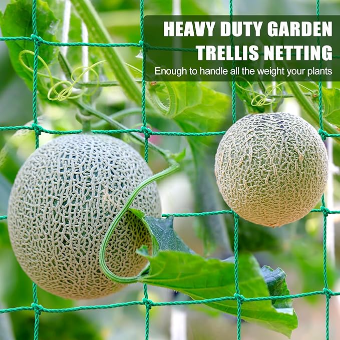 Trellis Netting, Garden Trellis Netting for Climbing Plants, 16.5x6.6Ft Plant Netting for Cucumber, Tomato, 27 Strands Nylon & 4x4 Inch Mesh, Grow Net for Vines, Fruits, Vegetables, Grapes, Beans,Peas SHPPETONB