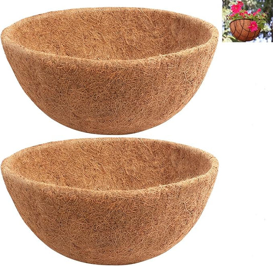 Y&M 2pcs 20“ Round Coconut Fiber Liner, 20'' Coco Liner Pre-Formed Replacement for Wall Hanging Planter Basket YM