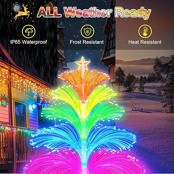 Solar Lights Outdoor Waterproof 7 Colorful Changing Ice Cream Rainbow Jellyfish Lights 3 Pack Solar Garden Lights Decor for Outside Yard Patio Pathway Decorations, Gifts for Mother's Women Kids WEITEXS