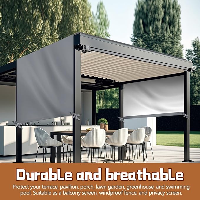 Universal Pergola Replacement Canopy Outdoor Canopy Shade Cover Waterproof Shade Top Cover for Outdoor Patio Porch Backyard(17 x 6.8 ft,Gray) Wowangce