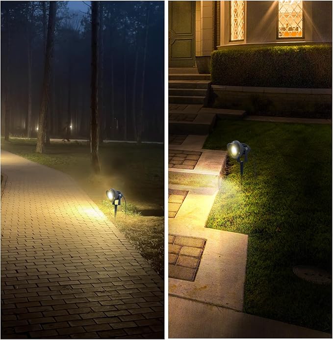 10W Dusk to Dawn Led Light 120V 3000K 1000lm Warm White Landscape Outdoor Spotlights with Photocell Sensor IP65 Waterproof Spot Lights for Yard Flag Garden Tree Fulanzaren