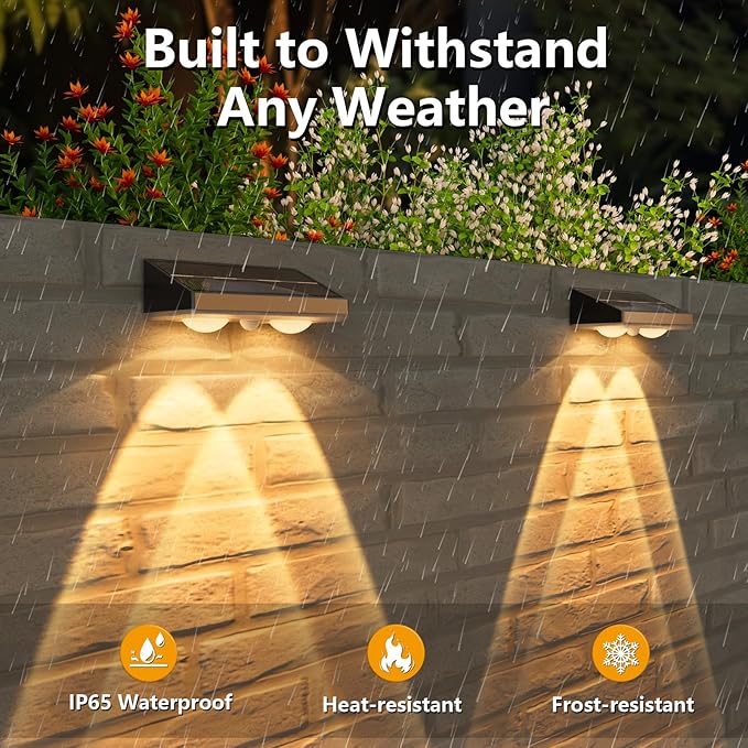 NIORSUN Solar Fence Lights,24 Pack Solars Deck Light,Warm White Color,Outdoor Bulb Waterproof Led IP65,Power Patio Lamp with Lenses for Outside/Backyard/Railing/Yard(Black) NIORSUN