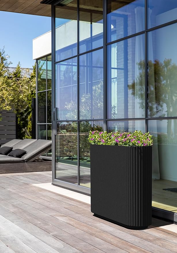 Veradek Demi Series Span Planter for Front Porch, Patio, Backyard | Durable Plastic-Stone Composite Material | Modern Décor for Shrubs, Flowers VeradekOutdoor