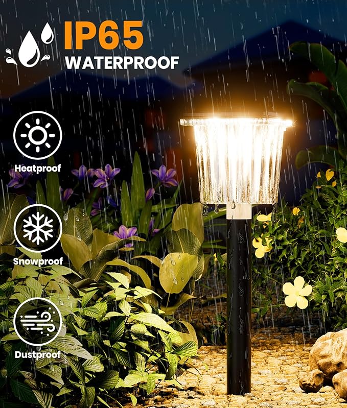12-Pack Super Bright Solar Pathway Lights Outdoor Powered,Adjustable Warm&Cool White,Waterproof IP65 Solar Garden Decor Landscape Lighting Outside for Front Yard/Patio/Walkway/Driveway/Lawn/Path Light Professionalproductionofsolarlightsoutdoor%EF%BC%9A%EF%BC%89