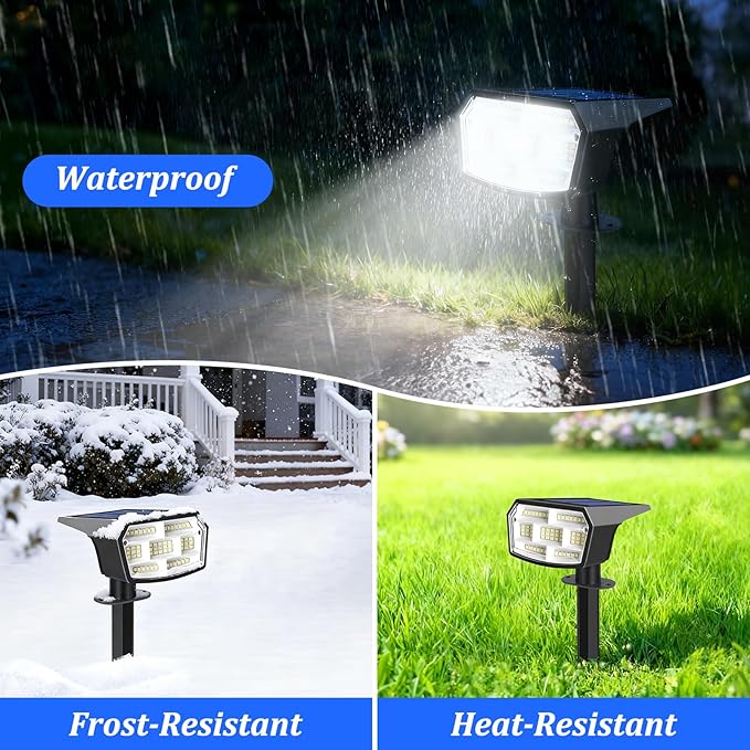 Sucolite 8-Pack Solar Spot Lights Outdoor Waterproof IP65, 3 Lighting Modes 2-in-1 Solar Landscape Spotlights for Yard, 59 LED Solar Powered Wall Lights for Garden Pathway Driveway Walkway, Cool White Sucolite