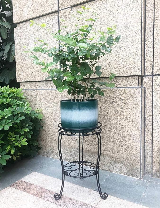 11.8 inches Diameter Tall Metal Plant Stand for Indoor or Outdoor,Heavy Duty Flower Pot Stand Rack Holds Big Heavy Plants,Black (18.9 INCHES TALL) TREEZITEK