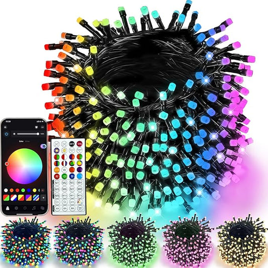 YIQU Smart Color Changing Christmas Lights, 66 FT 200 LED RGB String Lights with Remote App Control and Timer, Music Sync Multiple Modes Twinkle Mini Light Waterproof Indoor Outdoor PRODUCTS