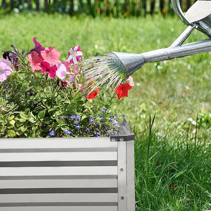 Galvanized Raised Garden Bed 2pcs Pack - Metal Raised Bed Garden Kit 4'x8'x1' for Flower Planters, Vegetables Herb Mofesun