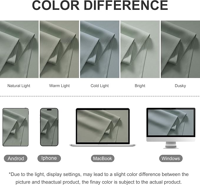RYB HOME Outdoor Curtains for Patio Waterproof Block Sunlight Thermal Insulated Privacy Assured Thick Outside Curtains for Porch, Gazebo, Pergola, W52 x L84, Sea Green, 1 Panel RYBHOME