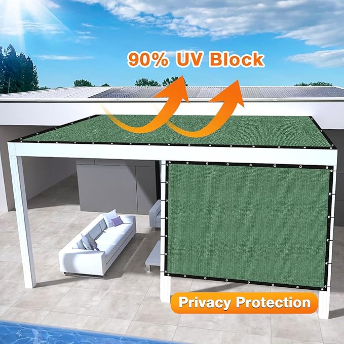 Artpuch Outdoor Pergola Shade Cover 4' X 11' Sun Shade Cloth with Grommets, 90% UV Protection Canopy Patio Privacy Screen (Customized Available) GN107, Green Artpuch