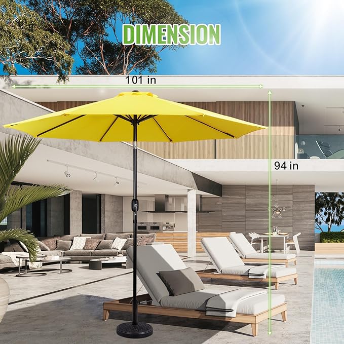 Backyard Expressions 9 ft. Patio Umbrella, Market Table Umbrella w/Tilt and Crank, 8 Ribs BackyardExpressions