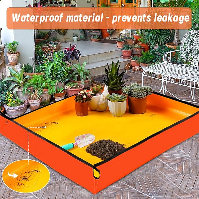 Large Repotting Mat for House Plants Transplanting and Potting Soil Mess Control, Unique Gardening Gifts for Women & Men Mom Birthday Gift Plant Lover Gifts FocusonGardeningProjects