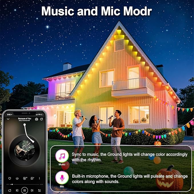 100FT Permanent Outdoor Lights for House Waterproof, IP67 LED Eave Lights with App/Remote Control, Outdoor Permanent led Lighting for House Roof Decor,Christmas,Party,All Holiday and Daily Rootora