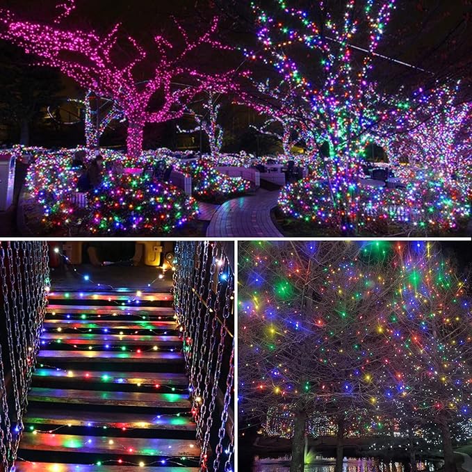 66Ft 200LED Christmas Fairy Lights Plug in, Waterproof String Lights Outdoor & Indoor 8 Modes with Timer, Bedroom Decor Twinkle Lights for Girl's Room Garden Party Christmas Decorations (Multicolor) BHCLIGHT