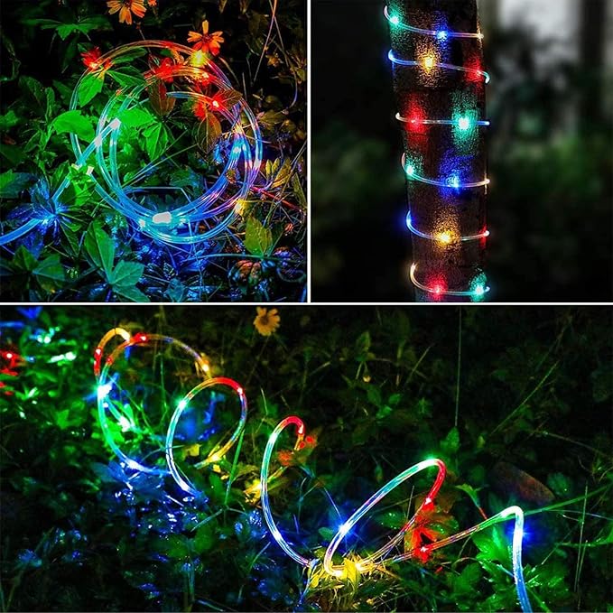 100ft LED Rope Lights Outdoor, 720 LED Connectable and Flexible Tube Lights with 8 Modes, Waterproof LED Rope Lighting for Garden, Patio, Pool, Bedroom, Party, Indoor Outdoor Decoration (Multicolor) Jnaurb