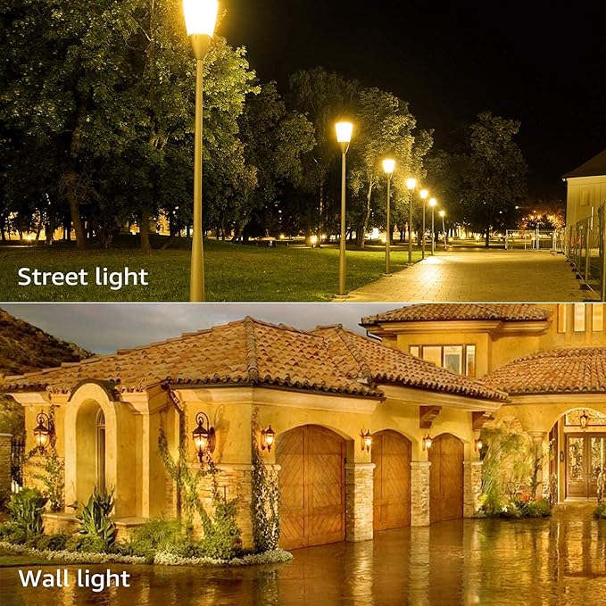 TORCHSTAR Yellow Dusk to Dawn Light Bulbs Outdoor, Sensor A19 LED Light Bulb, Auto On/Off Photocell Automatic for Outdoor Lighting, UL FCC DOE, 2700K, Pack of 4 TORCHSTAR