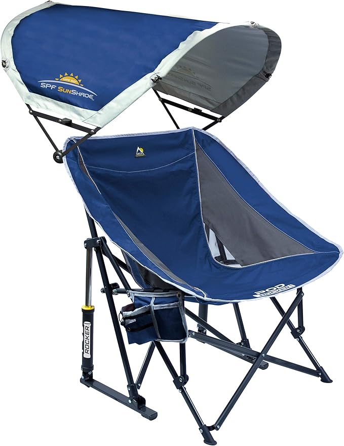 GCI Outdoor Pod Rocker Outdoor Rocking Chair with SunShade Canopy GCIOUTDOOR
