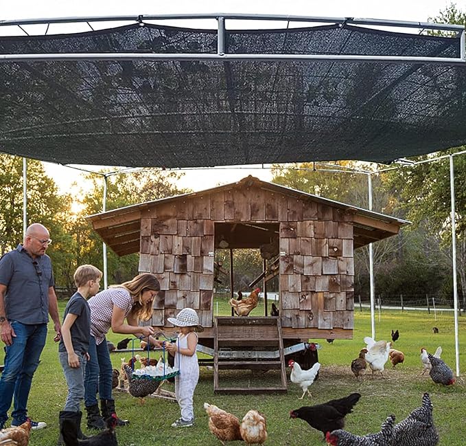 Shade Cloth - 70-90% Sunblock Net for Garden Patio,Shade Sails for Plants Greenhouse Outdoor Pergola Lawn Sun Shade Cloths for Kennel Chicken Coop Easier to Hang Shade Net Cover QLOFEI