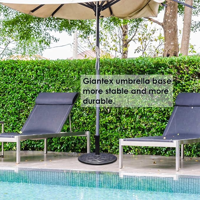 Giantex 43lbs Patio Market Umbrella Base, Heavy Duty Outdoor Stand, Cast Iron Umbrella Holder for Garden Beach, Classic Round Umbrella Standing Deck Porch Giantex