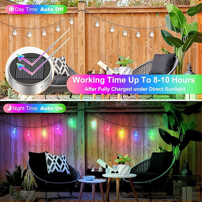 12Pack Outdoor Hanging Solar Lights - Cracked Glass Solar Lights Waterproof LED Decorative Ball Lights Tree Solar Powered Globe Lights with Hook for Garden Yard Fence Christmas Decoration, Multicolor BestChoiceforYourLife